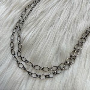 Origami owl silver tone two strand necklace